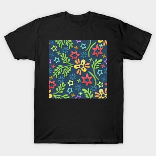 Colorful Doodle Floral Seamless pattern. Vector illustration. T-Shirt